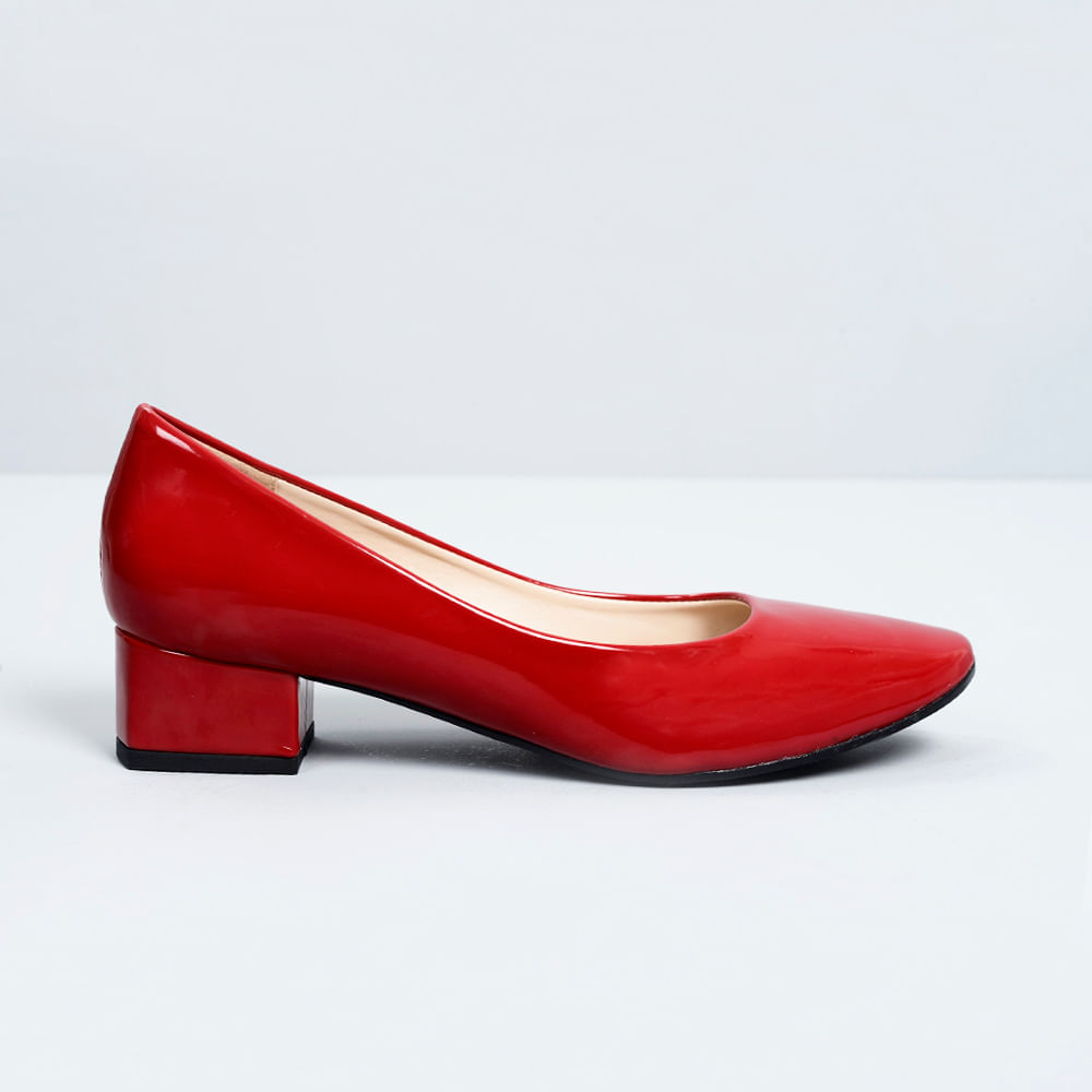 sapato feminino vermelho salto baixo