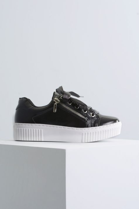 tenis via marte preto verniz