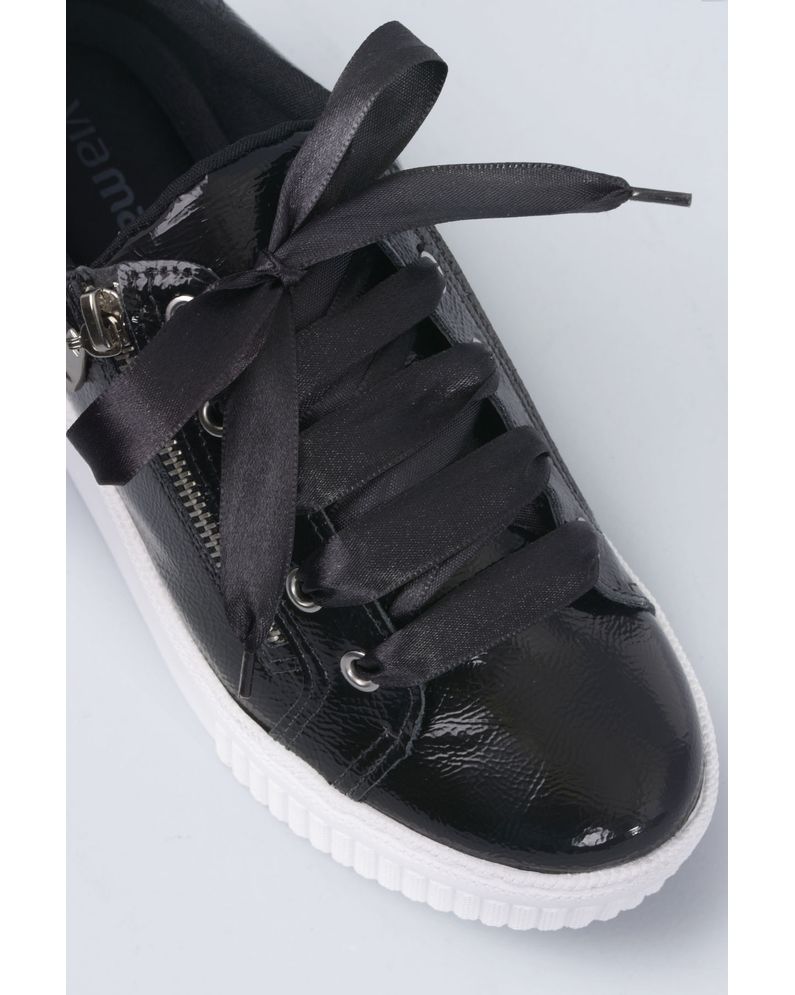 tenis via marte preto verniz