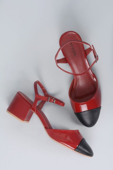 sapato feminino vermelho salto medio