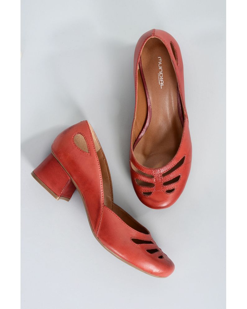 sapato feminino vermelho salto medio