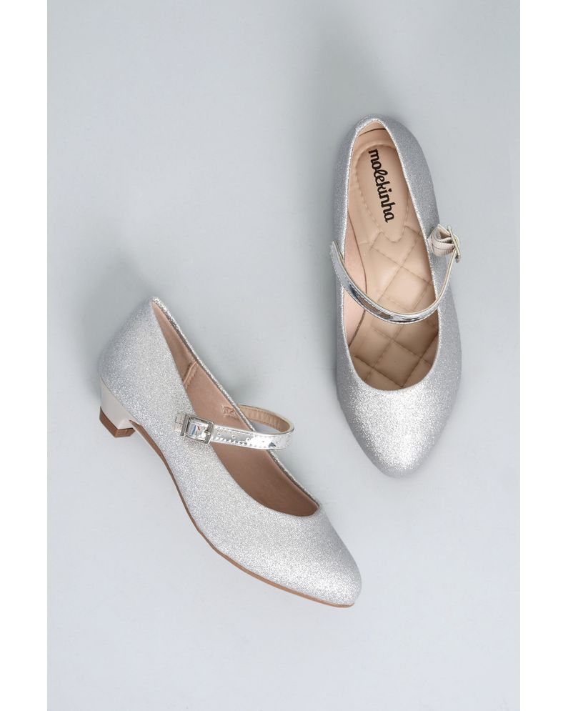 sapato molekinha prata