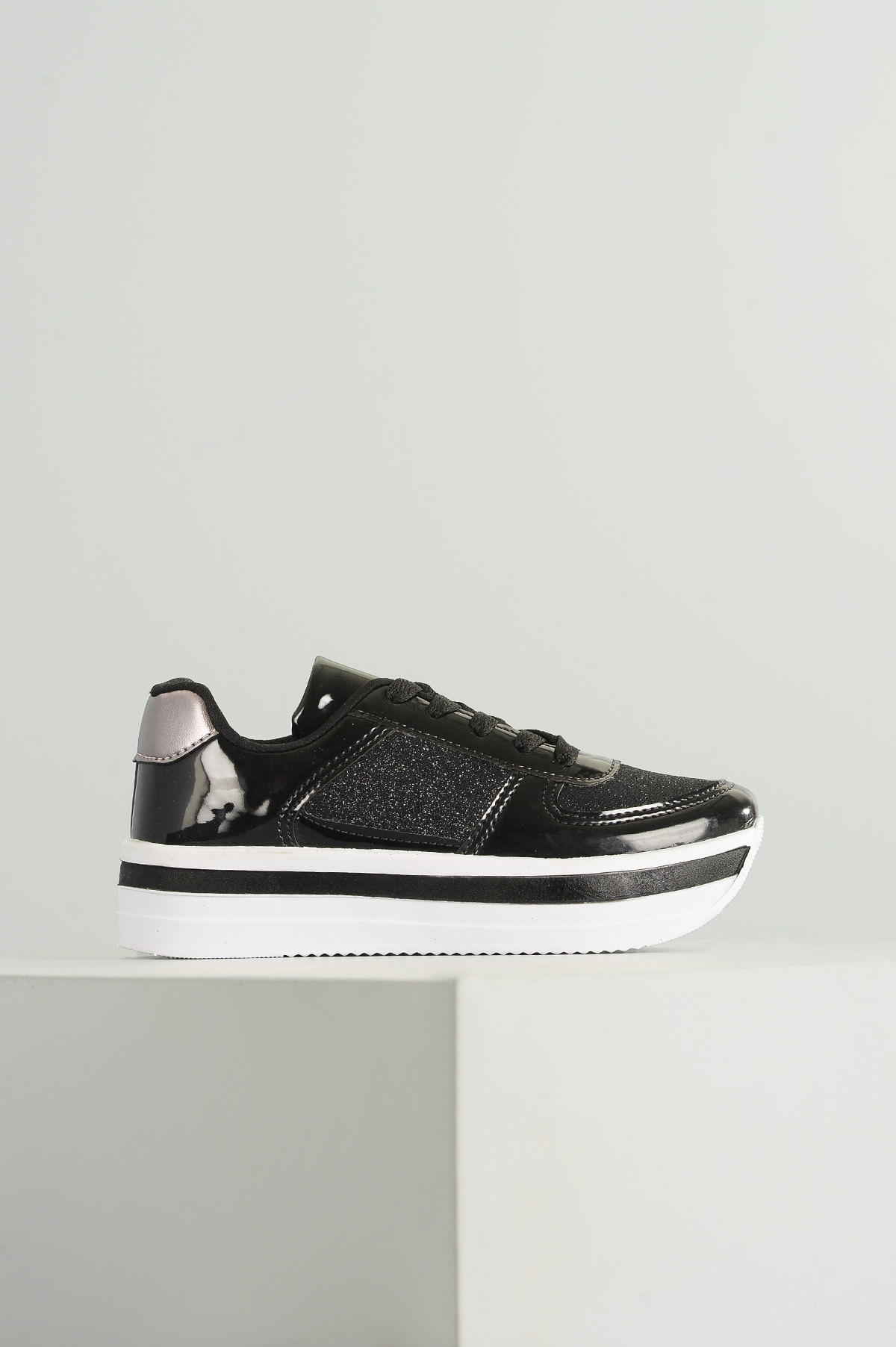tenis plataforma infantil preto