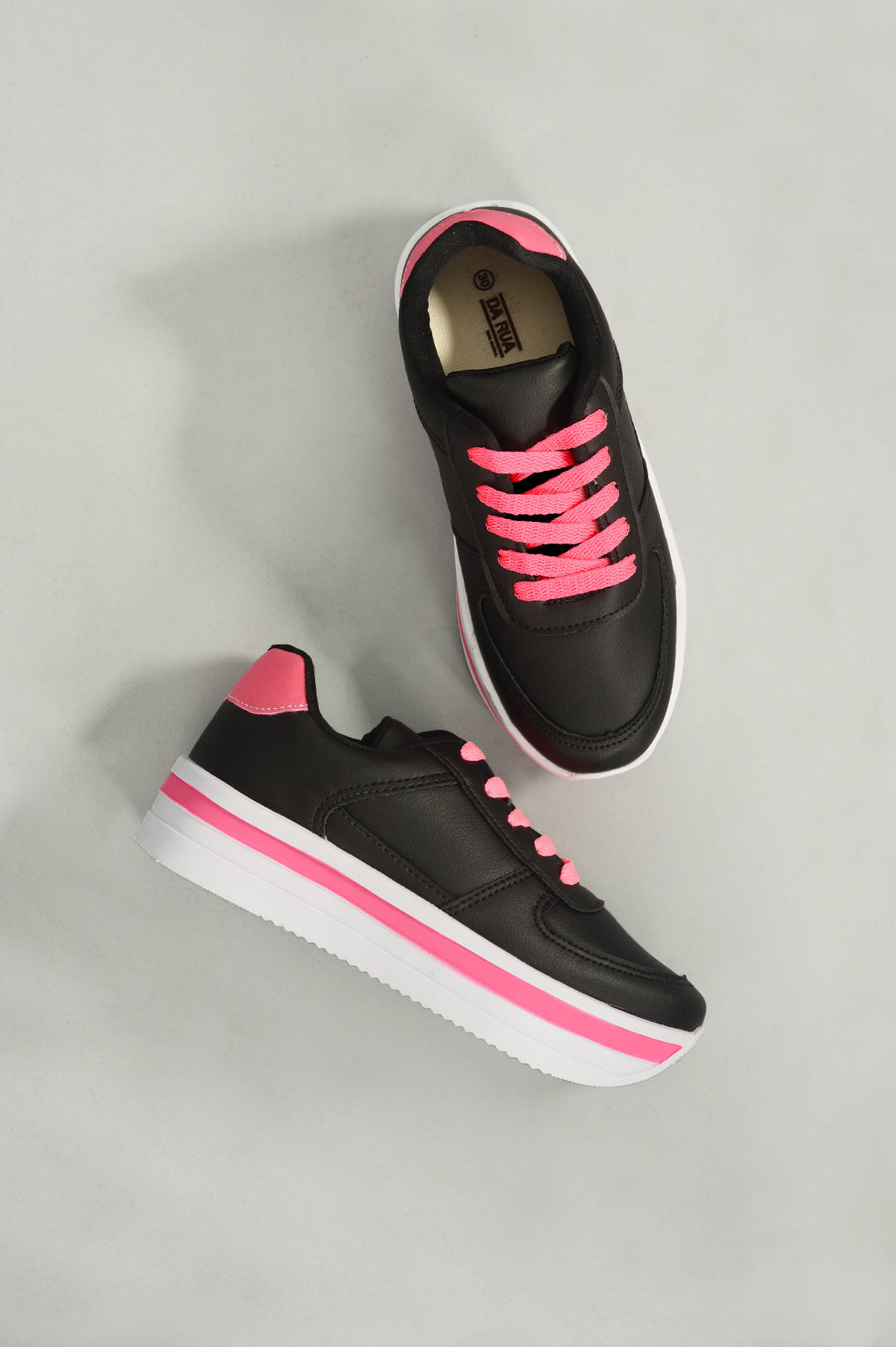 tenis plataforma infantil preto