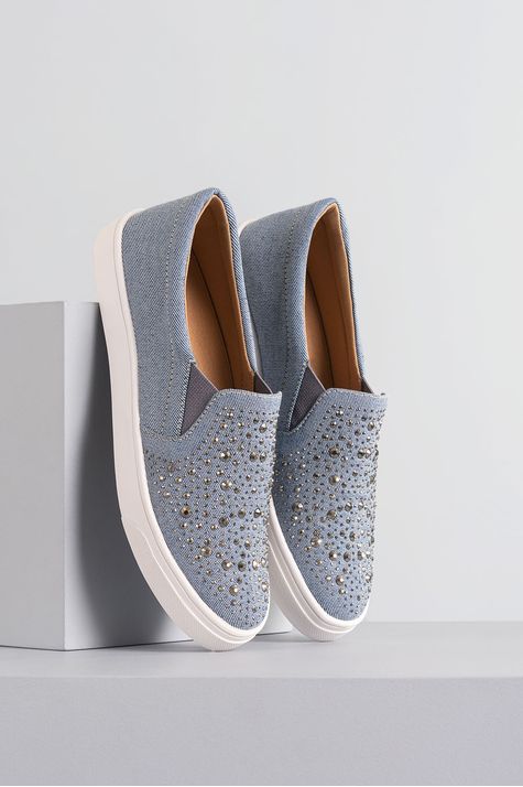 slip on azul feminino